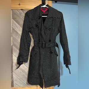 Tommy Hilfiger Black and White Polka Dot Jacket, parka,  size small
